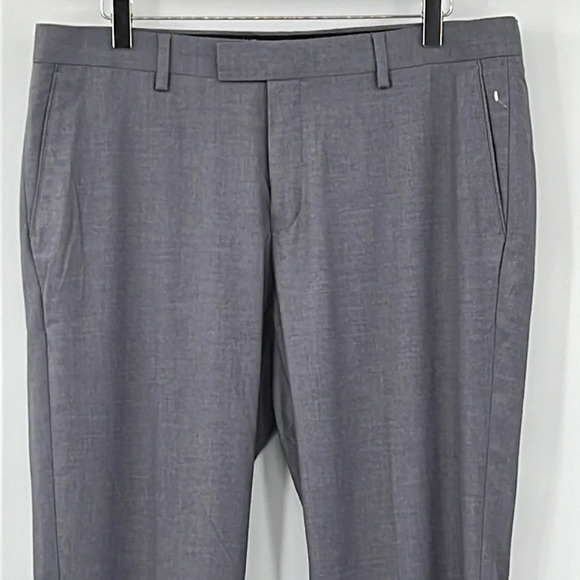 Soul of London Flat Front Unhemmed Dress Pants in Gray - NWOT - Size  35R - Picture 2 of 6